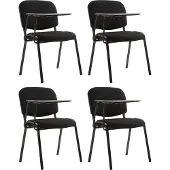 CLP 4er Set Stuhl Ken mit Klapptisch Stoff schwarz