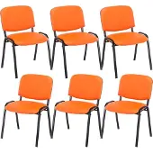 CLP 6er Set Besucherstuhl Ken Kunstleder orange