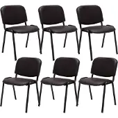 CLP 6er Set Besucherstuhl Ken Kunstleder weiß