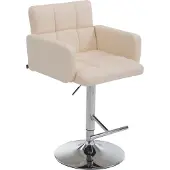 CLP Barhocker Los Angeles höhenverstellbar und drehbar creme Gestell Farbe chrom