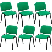 CLP 6er Set Besucherstuhl Ken Stoff grün