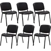 CLP 6er Set Besucherstuhl Ken Kunstleder schwarz