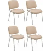 CLP 4er Set Stühle Ken Chrom Stoff creme