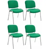 CLP 4er Set Stühle Ken Chrom Stoff grün