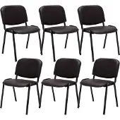 CLP 6er Set Besucherstuhl Ken Kunstleder braun