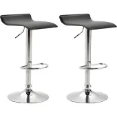 CLP 2er Set Barhocker Dyn V2 Kunstleder höhenverstellbar und drehbar | Farbe schwarz Gestell Farbe chrom