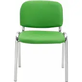 CLP 4er Set Stühle Ken Chrom Kunstleder grün
