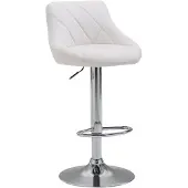 CLP Barhocker Lazio höhenverstellbar und 360 Grad drehbar | Farbe weiß Gestell Farbe chrom