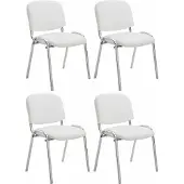 CLP 4er Set Stühle Ken Chrom Kunstleder weiß