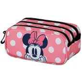 KARACTERMANIA Dreifaches Mehrzweck-Etui Minnie Mouse Rosa