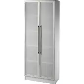 Hammerbacher Glastürenschrank 5OH, SO-Bl. RE Grau/Silber
