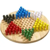 Philos Halma Brettspiel aus Holz, groß, 2-6 Spieler, ab 6 Jahren, 380mm