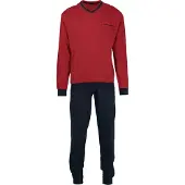 Götzburg Schlafanzug "Pyjama", Herren, Gr. 4XL, rot (chili pepper), Obermaterial: 100% Baumwolle CO., Homewear-Sets Schlafanzug