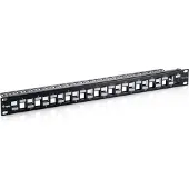 Equip 24-Port Keystone Cat 6A Shielded Patch Panel