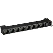Eaton EFLX8D, 1U, Rackmount, Horizontal/Vertikal, Schwarz, 9 AC-Ausgänge, Typ F