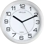 Unilux 400094404 Wanduhr ATTRACTION - Ø 22 cm, leises Quarzuhrwerk, Magnetbefestigung, metallgrau