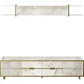 Skye Decor , Frida - White, TV-Einheit, Weiß, 100 % MELAMINBESCHICHTETE SPANPLATTEN, 180 x 37 x 43 cm