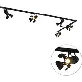 QAZQA Smart Rail System Schwarz 5 Lichter inkl. Wifi GU10 - Movie