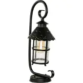 Licht-Erlebnisse Wegeleuchte Sockelleuchte außen 54 cm hoch Rustikal regenfest Schwarz dekorativ E27 Außenlampe Garten Terrasse Eingang