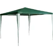 VCM Pavillon | Maße ca. 3x3 m | wasserabweisende 110g / m² PE Plane | Partyzelt | Gartenzelt mit Stahlgestell | Festivalzelt | Grün