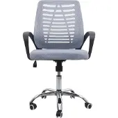 Mendler Bürostuhl MCW-L44, Schreibtischstuhl Computerstuhl, ergonomische Rückenlehne, Netzbezug Stoff/Textil grau