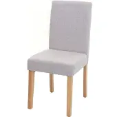 Mendler Esszimmerstuhl Littau, Küchenstuhl Stuhl, Stoff/Textil creme-beige, helle Beine
