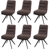 Mendler 6er-Set Esszimmerstuhl MCW-G66, Küchenstuhl Stuhl, drehbar Auto-Position Stoff MVG braun-dunkelbraun