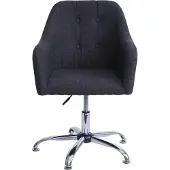 MCW Esszimmerstuhl MCW-L92, Küchenstuhl Stuhl mit Armlehne, drehbar höhenverstellbar Metall Stoff/Textil dunkelgrau