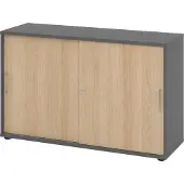 Hammerbacher Schiebetürschrank 2OH 120cm BS Graphit/Eiche