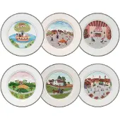 Villeroy & Boch Frühstücksteller "Frühstücksteller Kollektion Design Naif ø 21 cm 6er Set bunt"