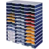 Styro Sortierstation styrodoc Standard SET, DIN C4, 12 Etagen/3-reihig/36 Fächer, grau/blau