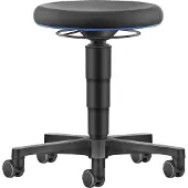 BIMOS Allround Hocker , höhenverstellbar, Doppelrollen, PU-Schaum, Farbring blau