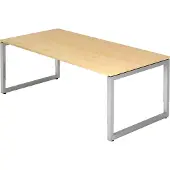 Hjh OFFICE PRO REGO 2E S - 200 x 100 Ahorn/Silber höhenverstellbar