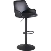 FineBuy Barhocker Kunstleder Schwarz Hocker mit Lehne 86 106 cm Küchenhocker Höhenverstellbar Modern 100 kg Barstuhl Tresenhocker mit Metall
