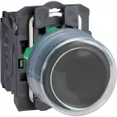 Schneider Electric XB5AP21 Drucktaster, Harmony XB5, Kunststoff, vorstehend, schwarz, unbeschriftet, mit Schutzkappe, 22mm, tastend, 1S