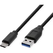 Roline recycled material RM USB 3.2 Gen 2 Kabel, USB A-C, ST/ST, schwarz, 0,5 m