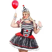 Leg avenue Harlekina XXL Kostüm - Clown für Fasching und Halloween