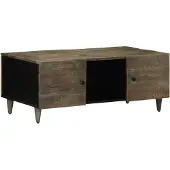 vidaXL Couchtisch Hellgrau 100x54x40 cm Massivholz Mango