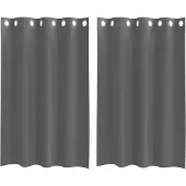 vidaXL Voile Vorhänge mit Ösen 2 Stk. Dunkelgrau 140x175 cm