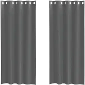vidaXL Voile Vorhänge mit Ösen 2 Stk. Dunkelgrau 140x225 cm