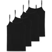 Schiesser Damen Spaghettitop, 4er Pack - Single Jersey, Serie 95/5, uni
