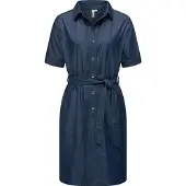 Ragwear Jeanskleid "Jeanskleid Rozyna Denim", Damen, Gr. S, N-Gr, blau (dunkelblau denim), Obermaterial: 60% Baumwolle CO. 40% Viskose CV., Kleider Jeanskleid