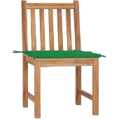 vidaXL Gartenstühle 2 Stk. mit Kissen Massivholz Teak - Gartenstühle