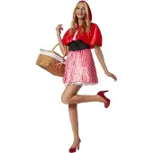 TecTake Rotkäppchen/Waldmädchen, in rot, Gr. XXL, Kleid und roter Umhang | Gr.: L