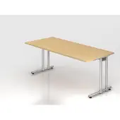 Hjh OFFICE PRO NANO 19 S - 180 x 80 Ahorn/Silber