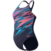 Speedo Badeanzug Eco+ Dig Printed Medalist Damen Navy Multi-Maat 42