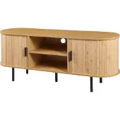 En.casa Fernsehschrank 'Tvedestrand' mit 2 Türen 140 x 40 x 55 cm Bambus Natur