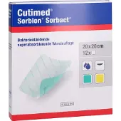 Cutimed Sorbion Sorbact Wundauflage 20x20 cm 12 St Kompressen