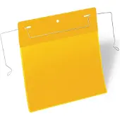 Durable Dokumententaschen mit Drahtbügel, B 210 x H 148 mm (DIN A5 quer), 50 Stück, gelb