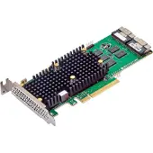 Broadcom 9660-16i, PCIe, SAS, SATA, SFF-8654, Niedriges Profil, PCIe 4.0, Schwarz, Grün, Silber, 3000000 h